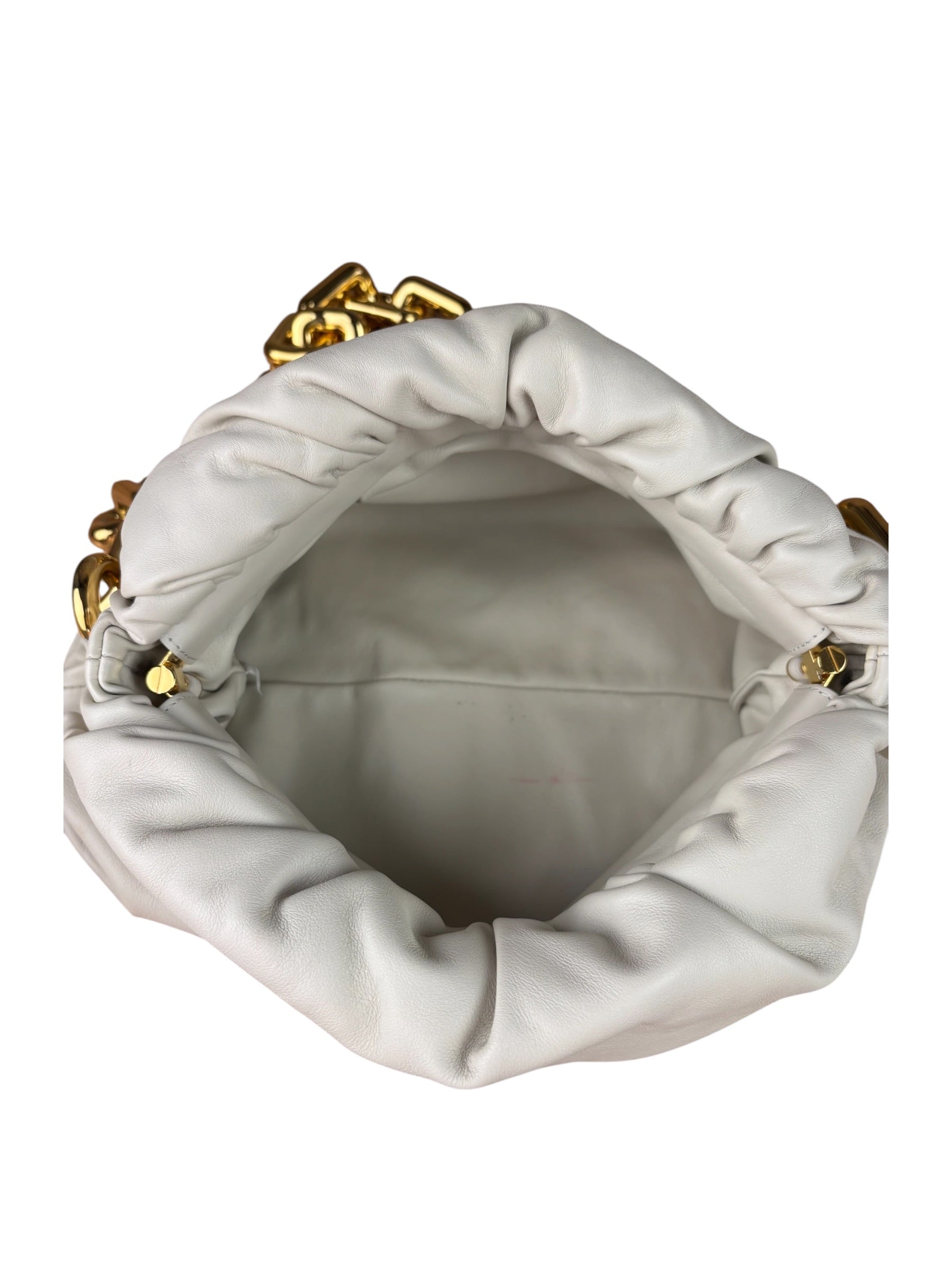 Bottega Veneta Cream Leather The Chain Pouch