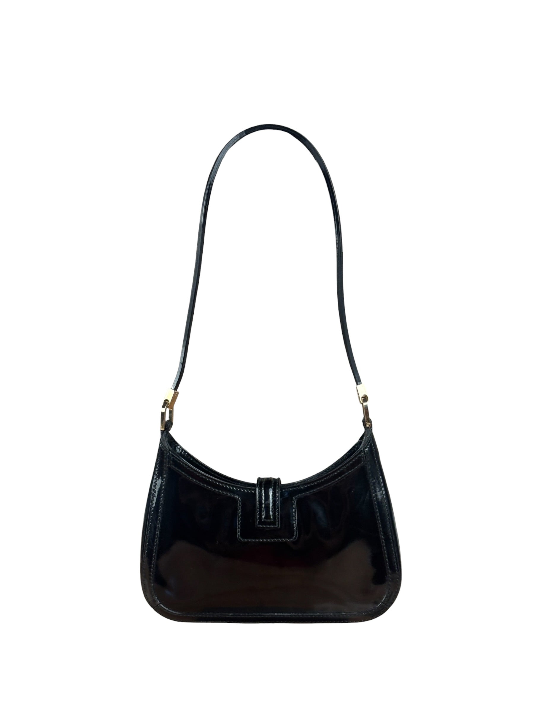 Gucci Mini Black Patent Shoulder Pouch