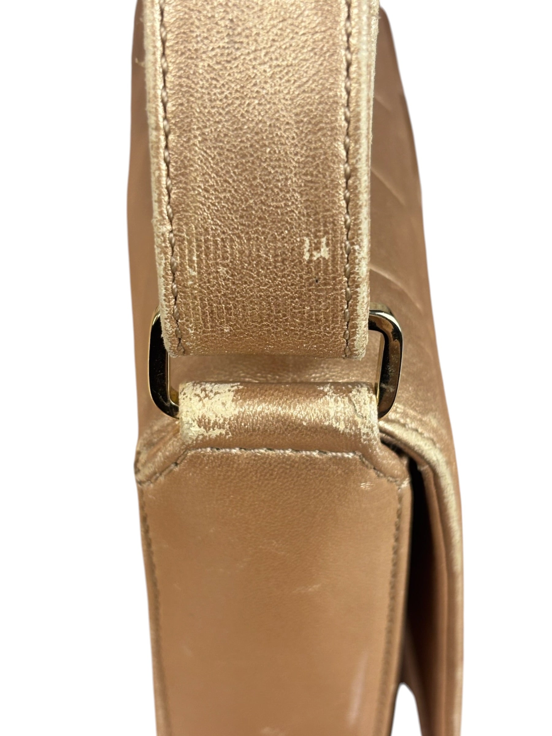 Chanel Gold Calfskin Chocolate Bar Shoulder Bag 2002