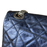 Chanel Blue Metallic Aged Quilted 2.55 Double Flap Bag 2008