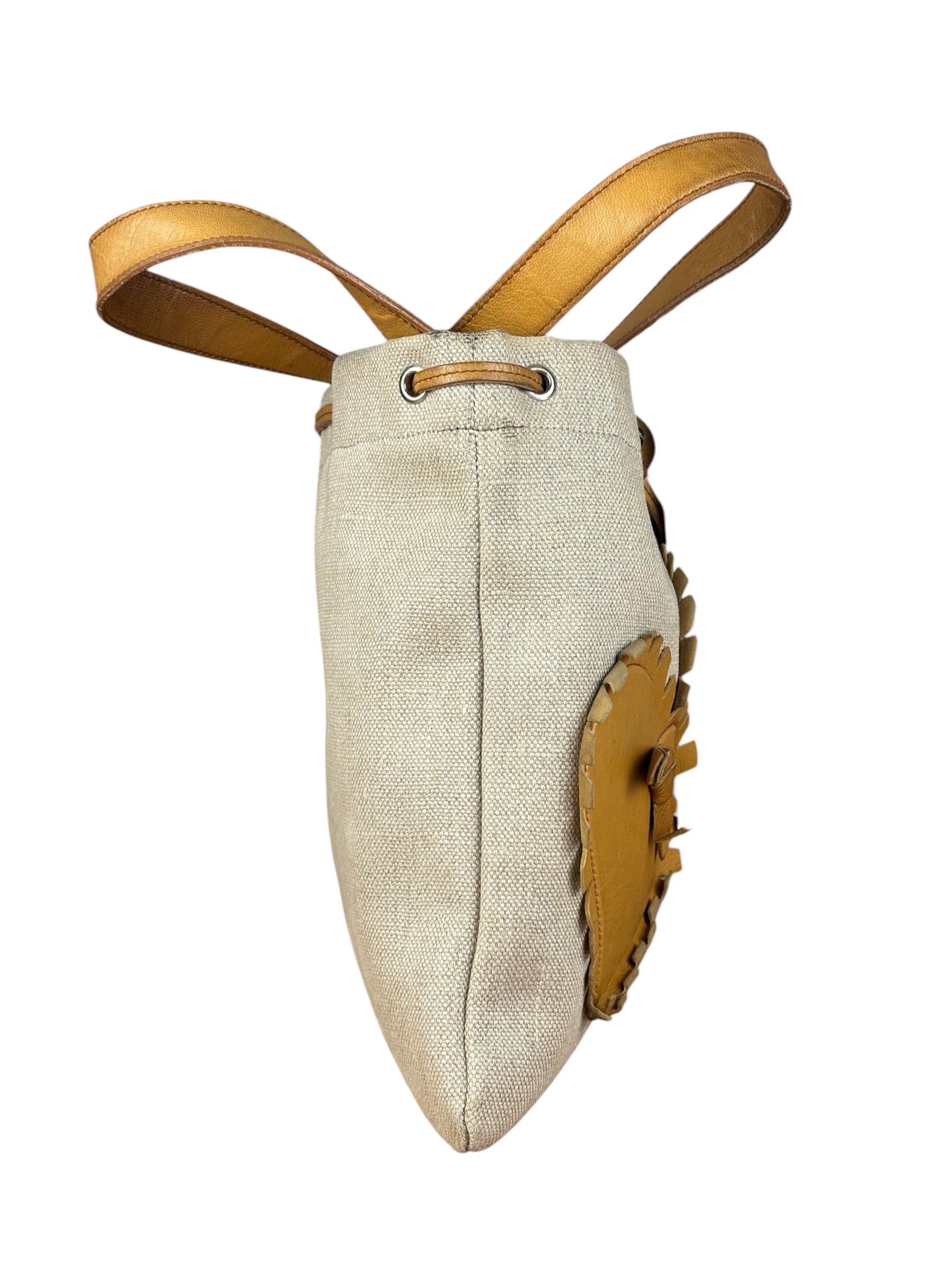 YSL Canvas Kahala Heart Tote