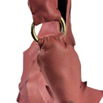 Yves Saint Laurent Dusty Rose Leather Tropez Ruffled Frilled Hobo Bag