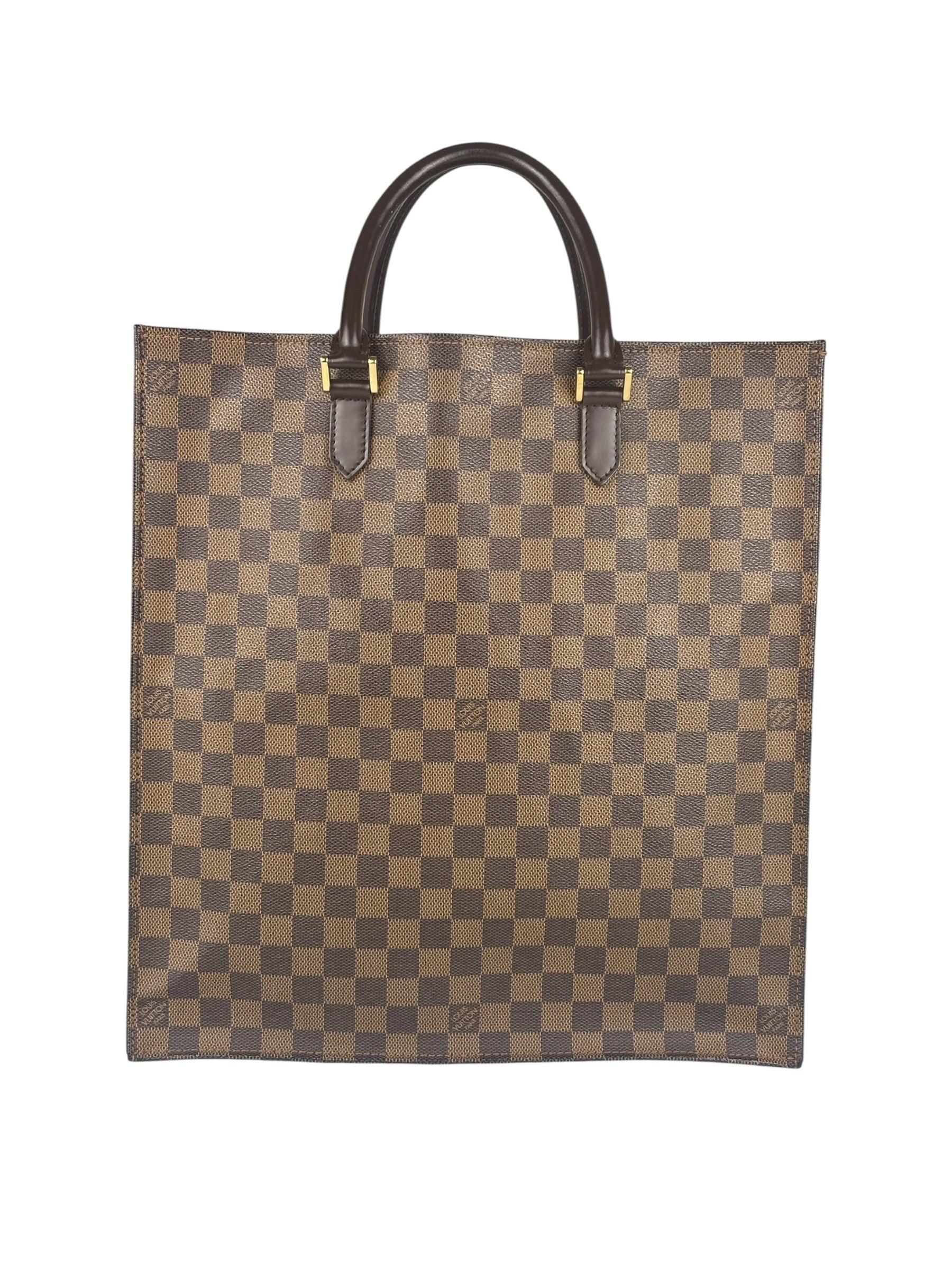 Louis Vuitton Damier Ebene Sac Plat Tote Bag MM