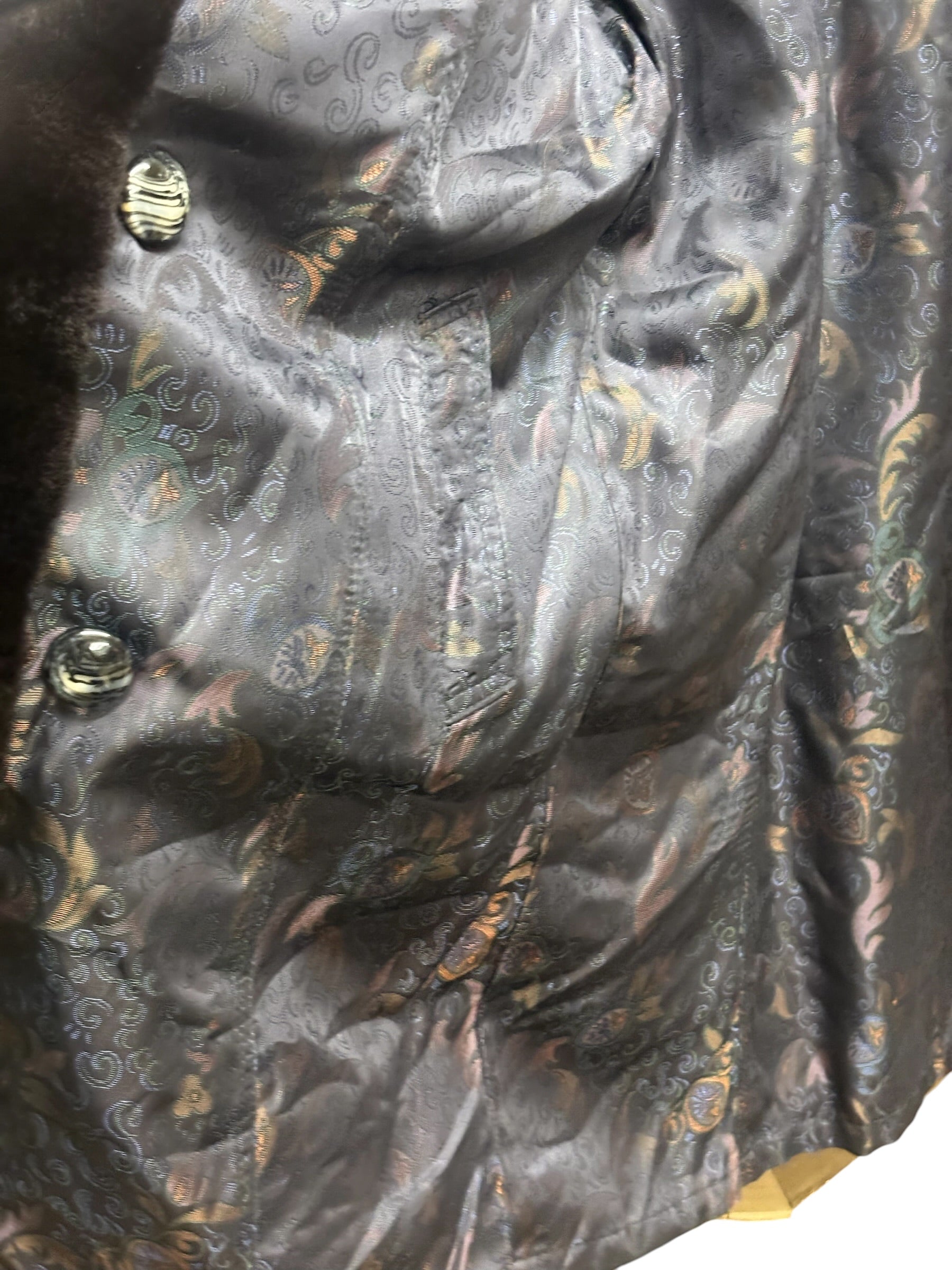 Vintage Brown Chinchilla Fur Long Coat