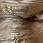 Prada Vintage Beige Nylon/Leather Logo Handbag