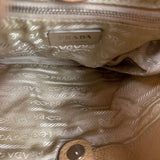 Prada Vintage Beige Nylon/Leather Logo Handbag