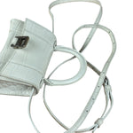 Balenciaga White Croc Embossed Nano Hourglass Bag