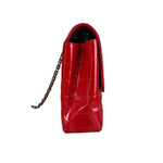 Chanel Red Patent Chocolate Bar Chain Flap Bag 2000