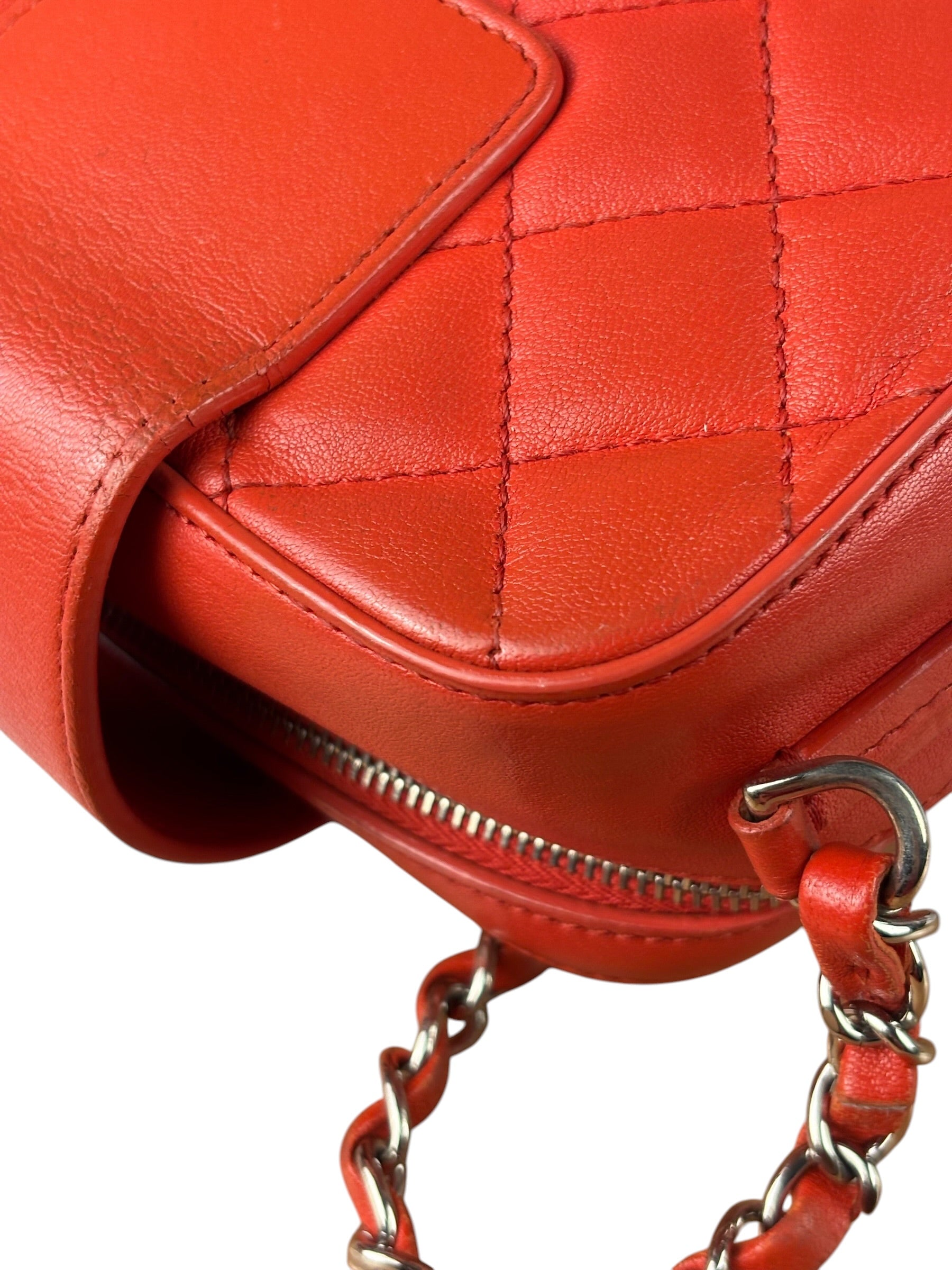 Chanel Red Quilted Lambskin Nano CC Box Camera Bag 2018
