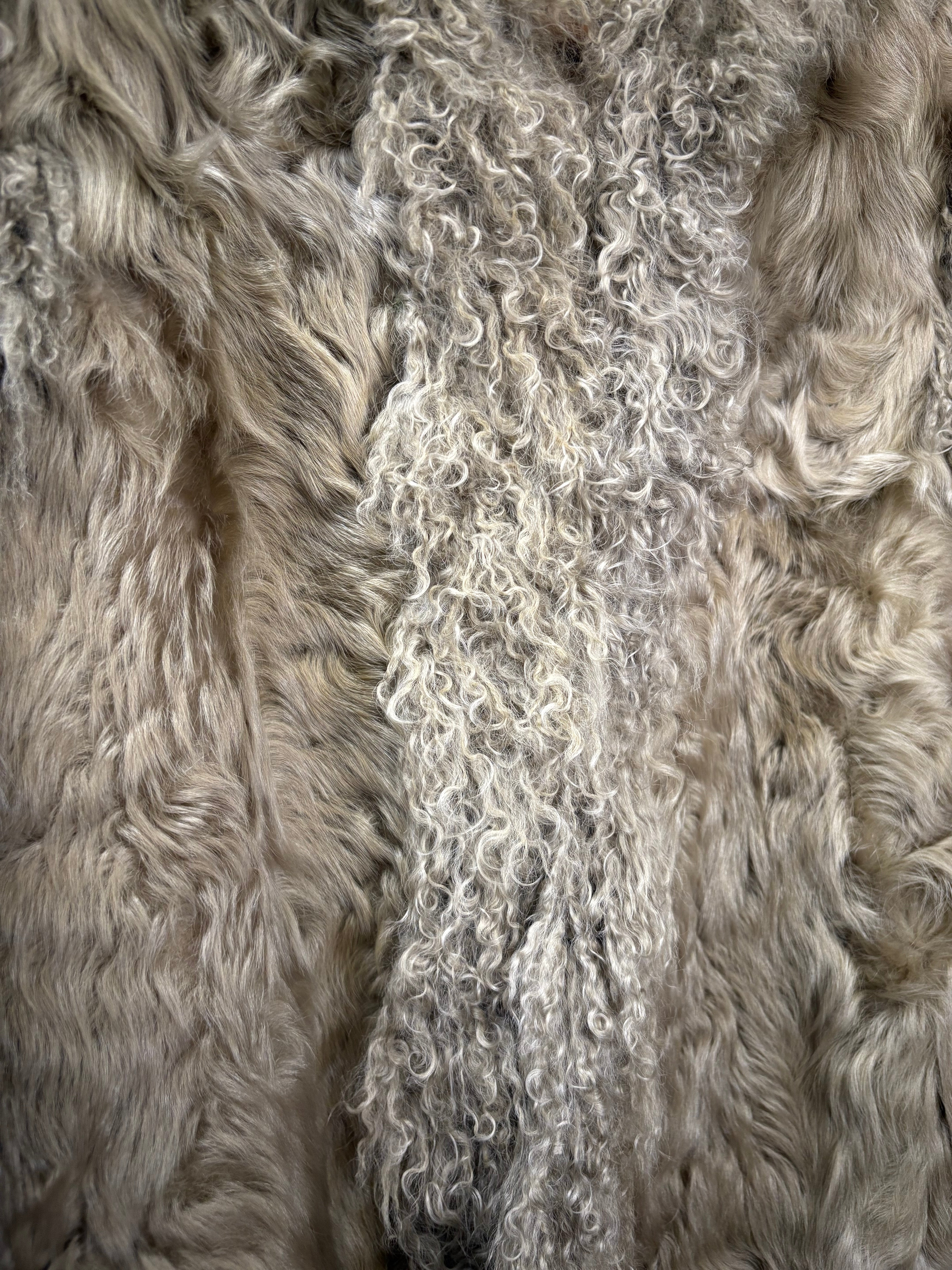 Parion Vintage Sage Shag Fur Coat
