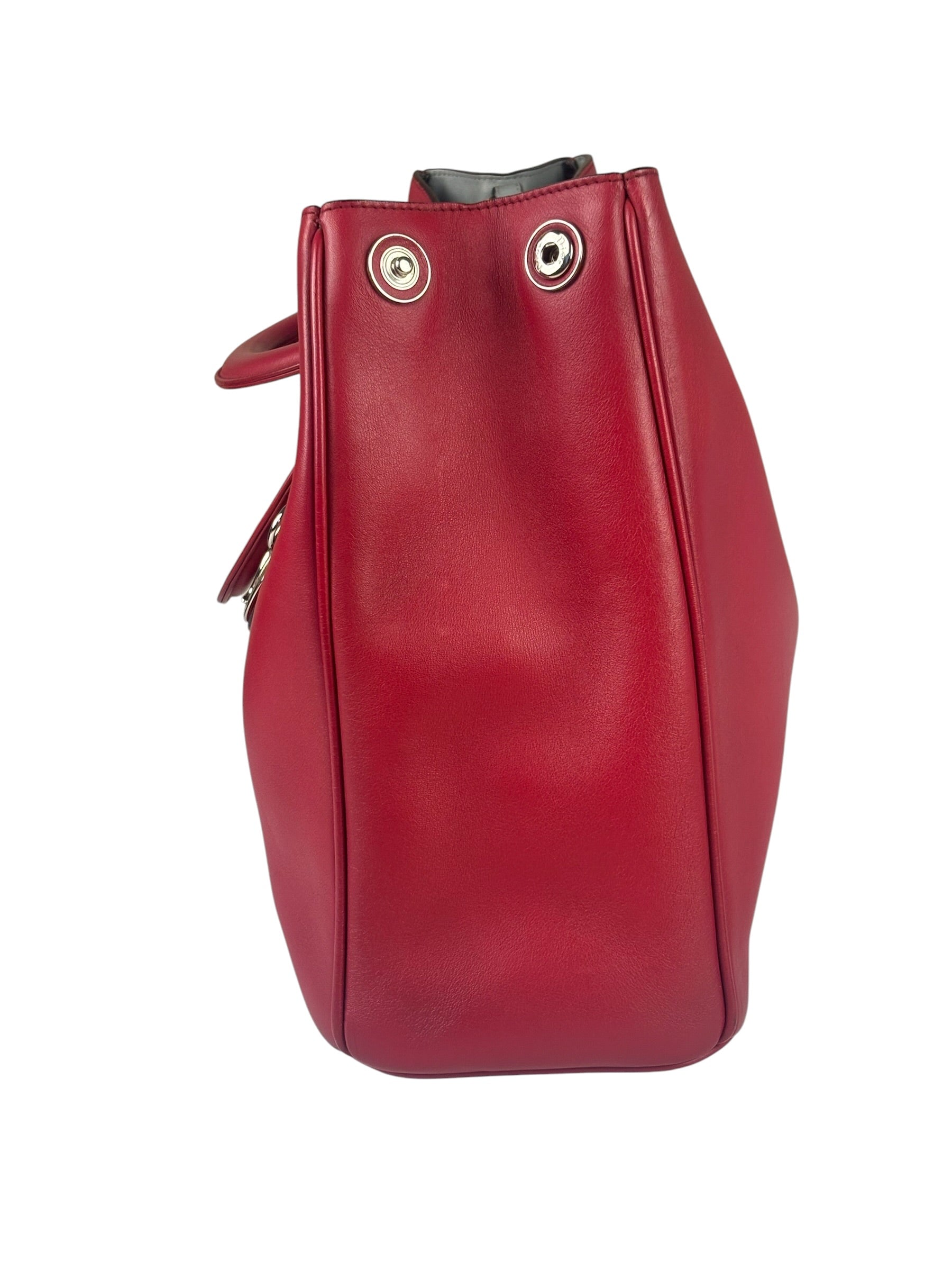 Christian Dior Red Leather Diorissimo Tote