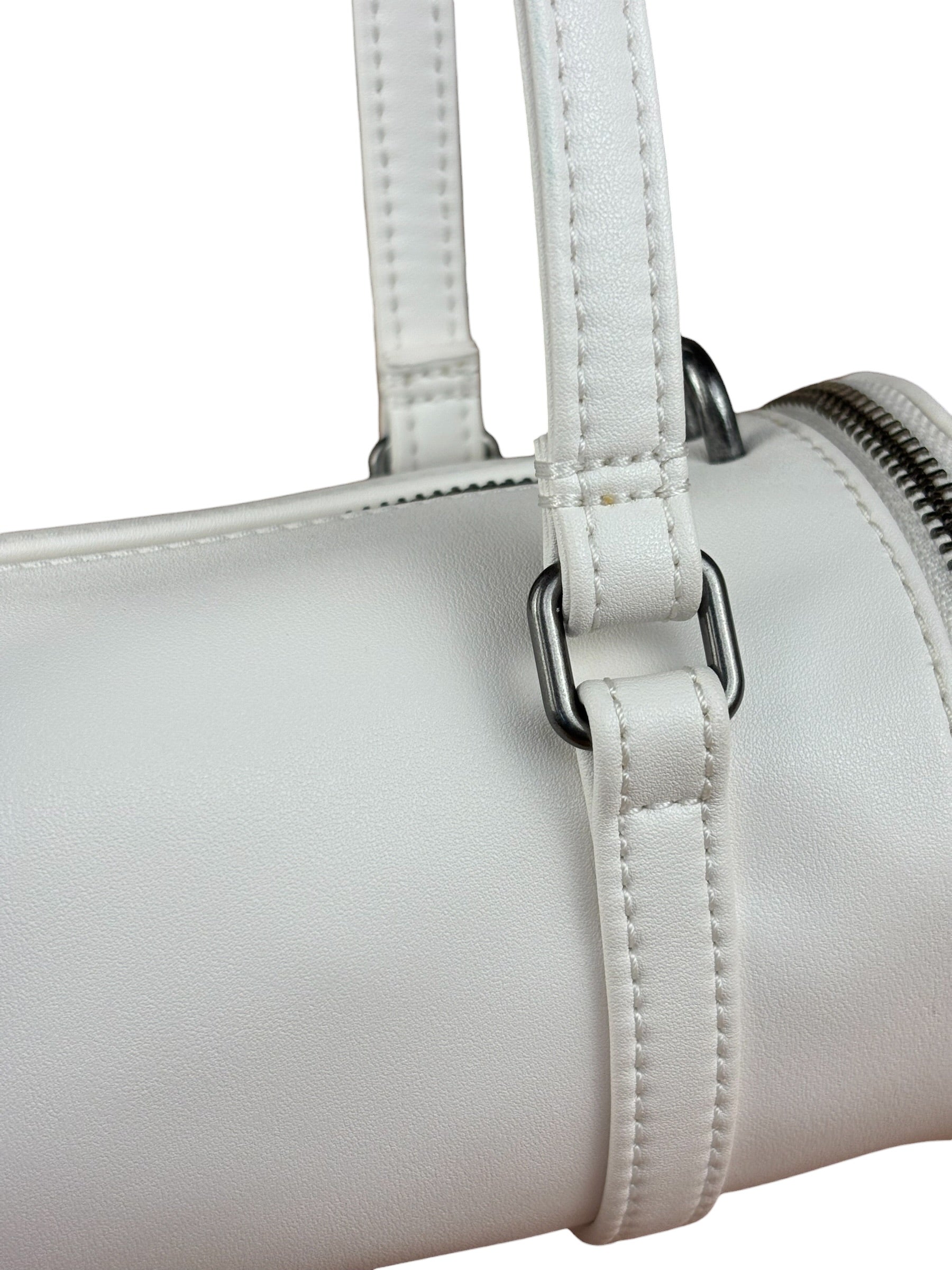 Telfar White Leather Duffle Two-Way Bag