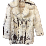 Vintage White/Brown Rabbit Fur Coat