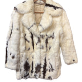 Vintage White/Brown Rabbit Fur Coat