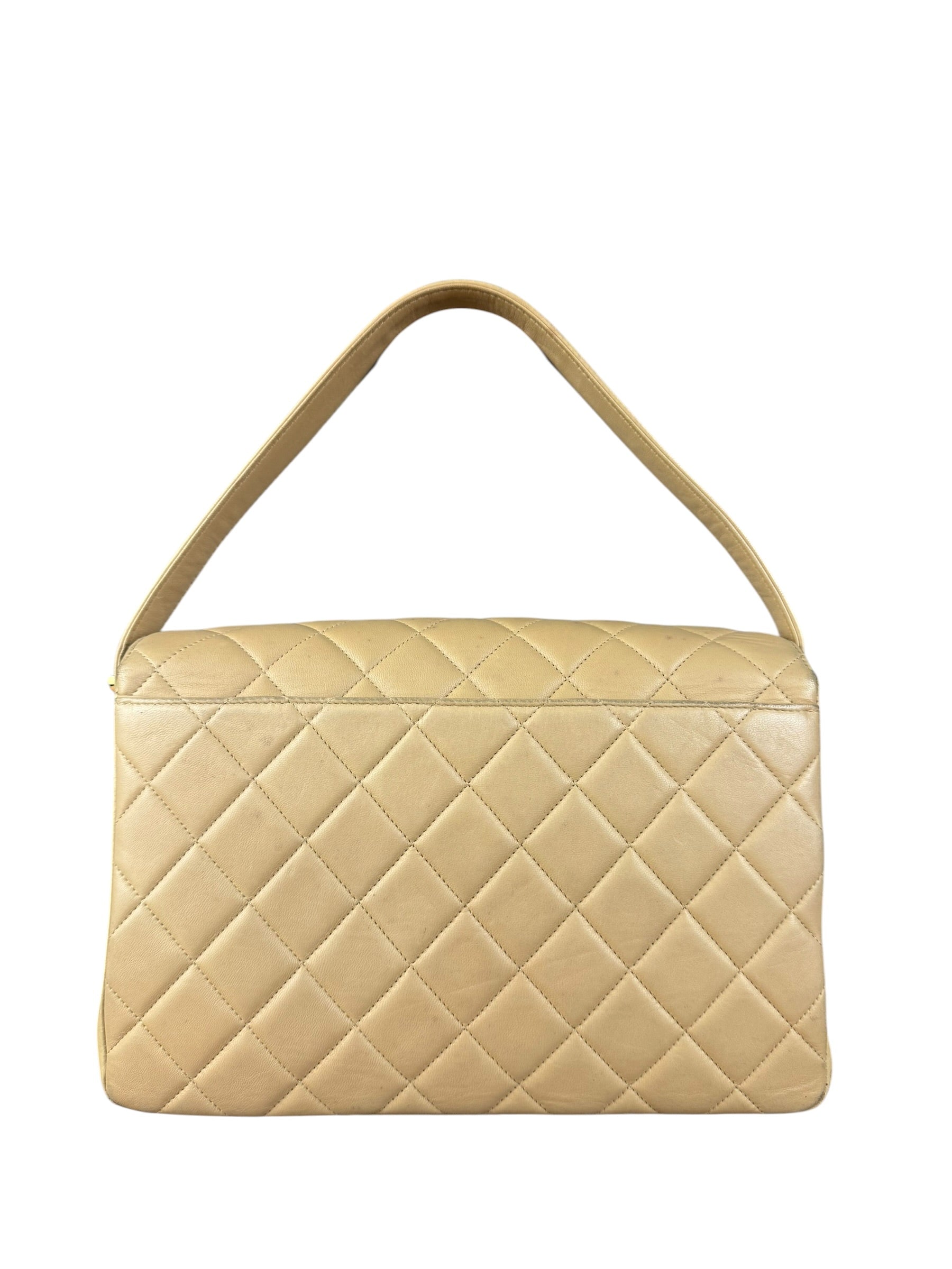 Chanel M Beige Lambskin Envelope Flap 1997
