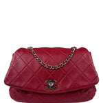 Chanel Red Quilted Leather CC Curvy Flap Bag 2015