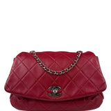 Chanel Red Quilted Leather CC Curvy Flap Bag 2015