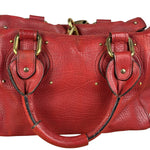 Chloe Red Leather Paddington Medium Satchel Two-Way Bag