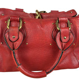 Chloe Red Leather Paddington Medium Satchel Two-Way Bag