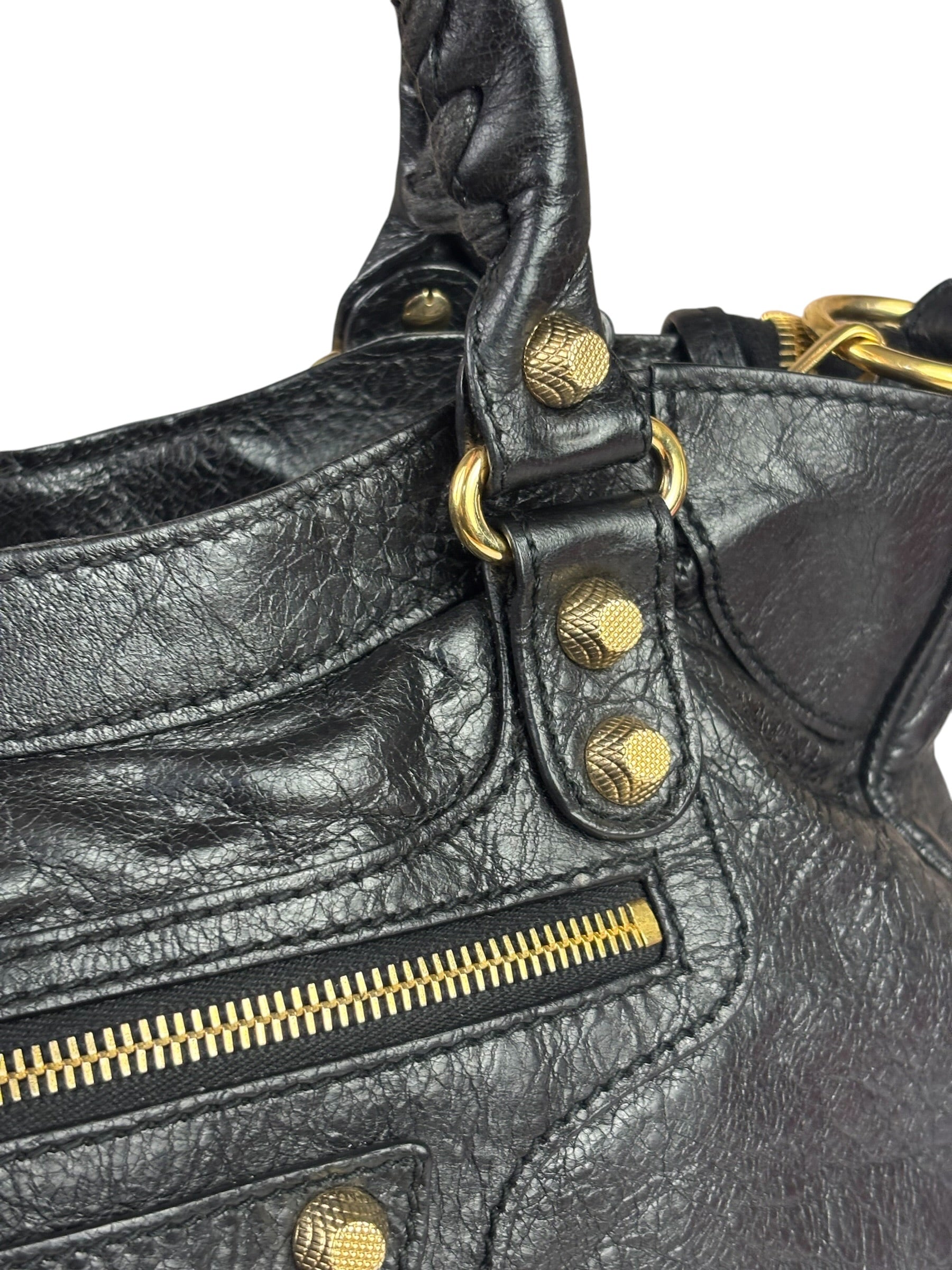 Balenciaga Black Leather Giant 12 City Bag