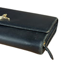 Vivienne Westwood Black Leather Emblem Long Wallet