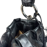 Prada Black Tessuto Nylon/Leather Trim Waves Hobo Bag
