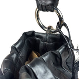 Prada Black Tessuto Nylon/Leather Trim Waves Hobo Bag
