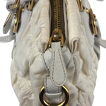 Prada Y2K Ivory Gaufre Nylon Woven Leather 2Way Mini Handbag
