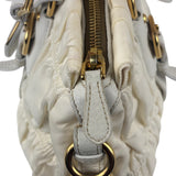 Prada Y2K Ivory Gaufre Nylon Woven Leather 2Way Mini Handbag