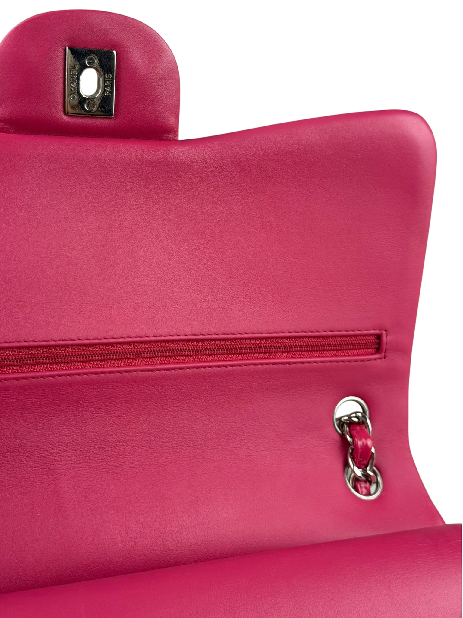 Chanel Hot Pink Large Patent Leather Double Flap Shoulder Bag 2014