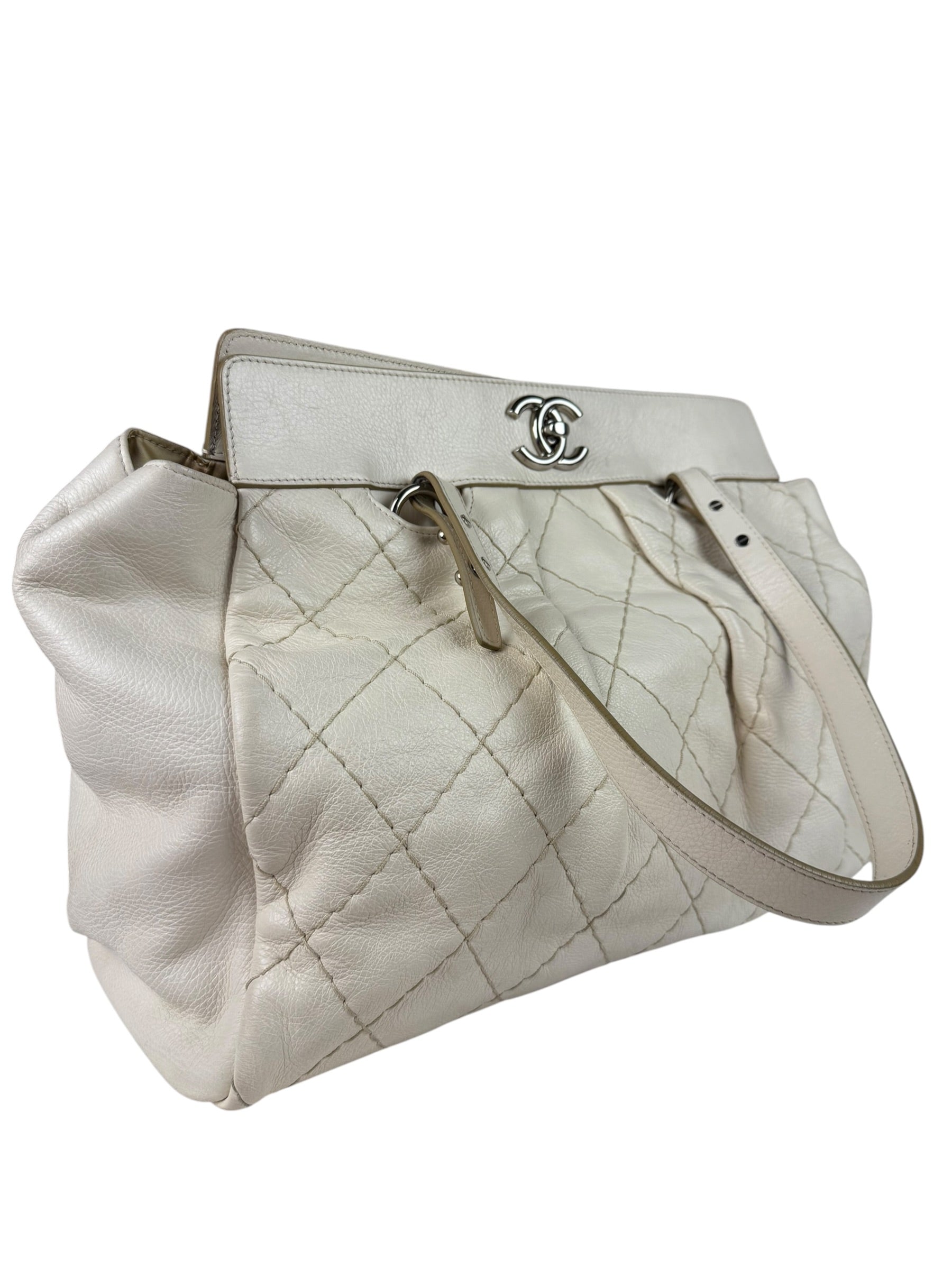 Chanel Beige Quilted Leather Tote 2009