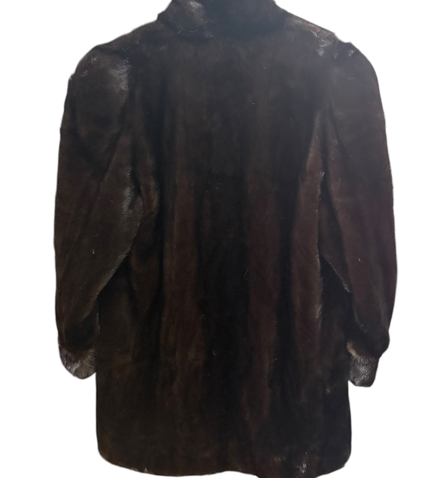 Vintage Saga Ranched Mink Dark Brown Fur Coat