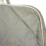 Chanel Vintage Grey Quilted Woven Sports Line Canvas Bowler Bag  2001