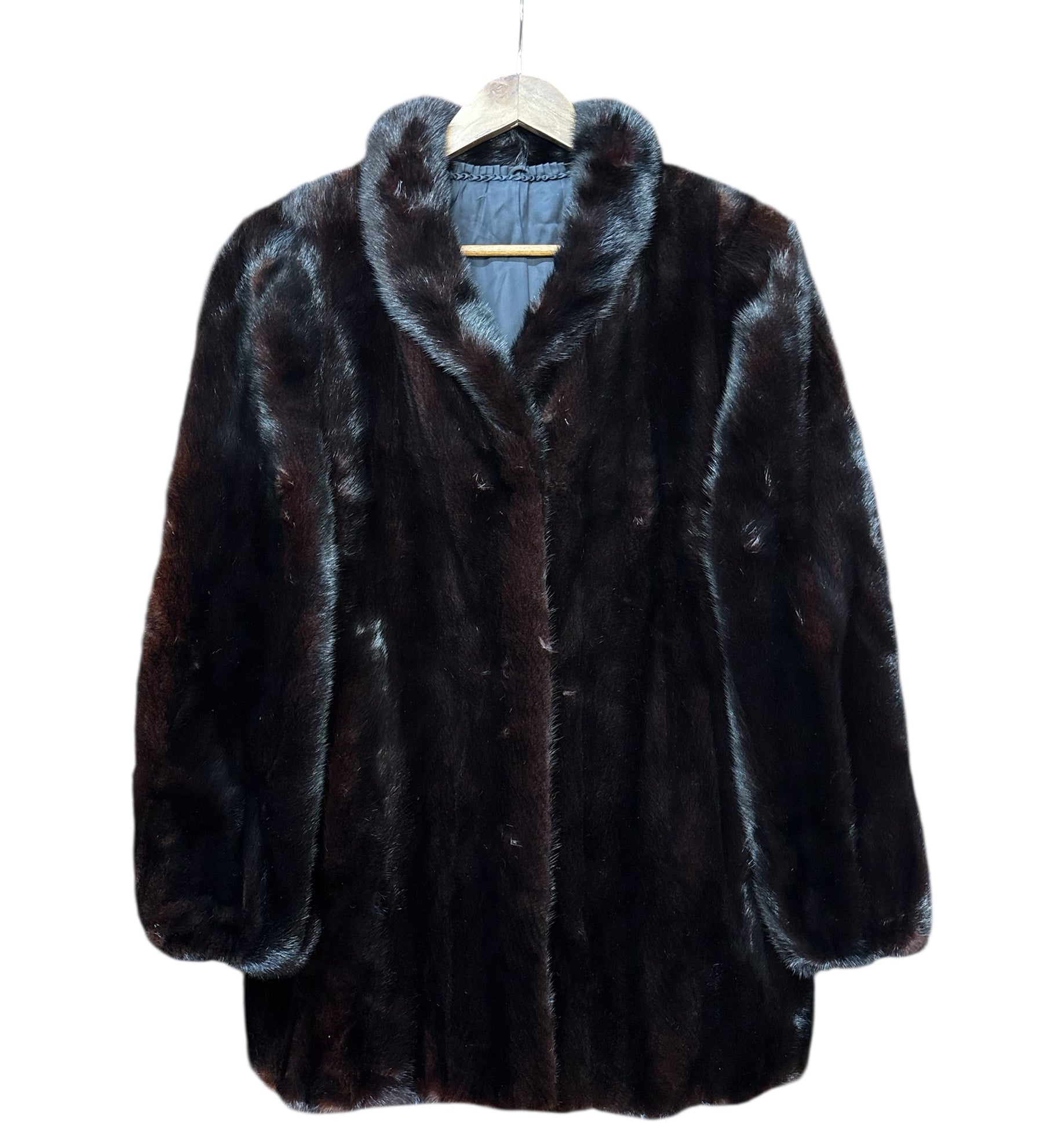 Saga Mink Vintage Darkest Brown Mink Fur Long Coat