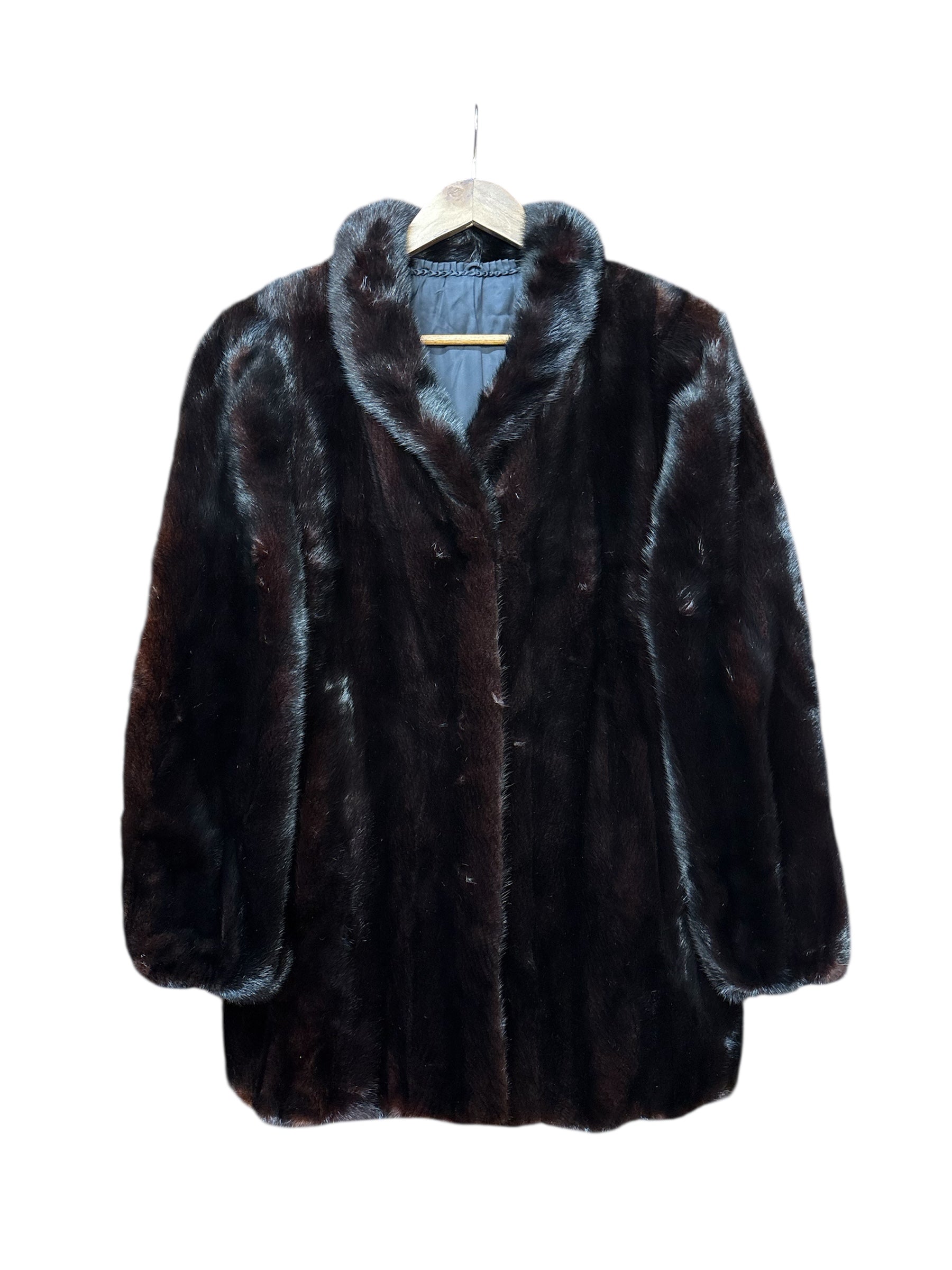 Saga Mink Vintage Darkest Brown Mink Fur Long Coat