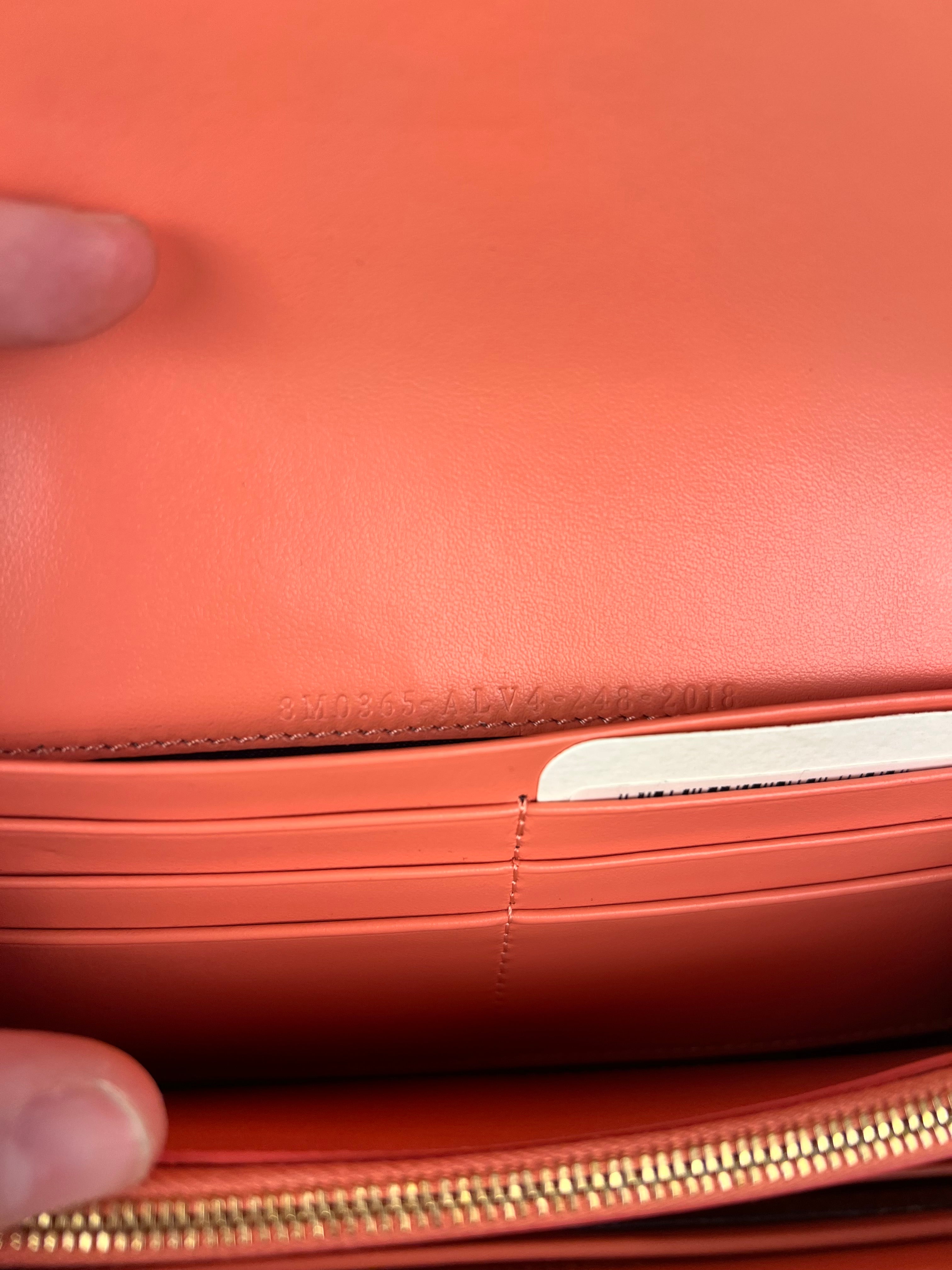 Fendi FF Diamonds Continental Peach Wallet on Chain