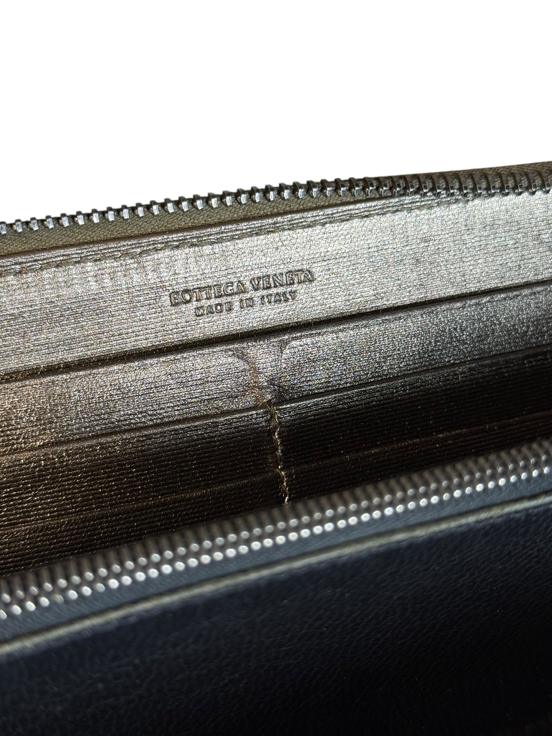 Bottega Veneta Zipper Gold Long Wallet