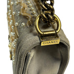 Chanel Grey Suede Beaded Pearl/Bead Boy Flap 2014