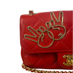 Chanel Red Lambskin Timeless Small Shoulder Bag 2017