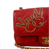 Chanel Red Lambskin Timeless Small Shoulder Bag 2017
