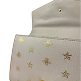 Gucci Textured Calfskin Bee Star Sylvie Shoulder Bag White