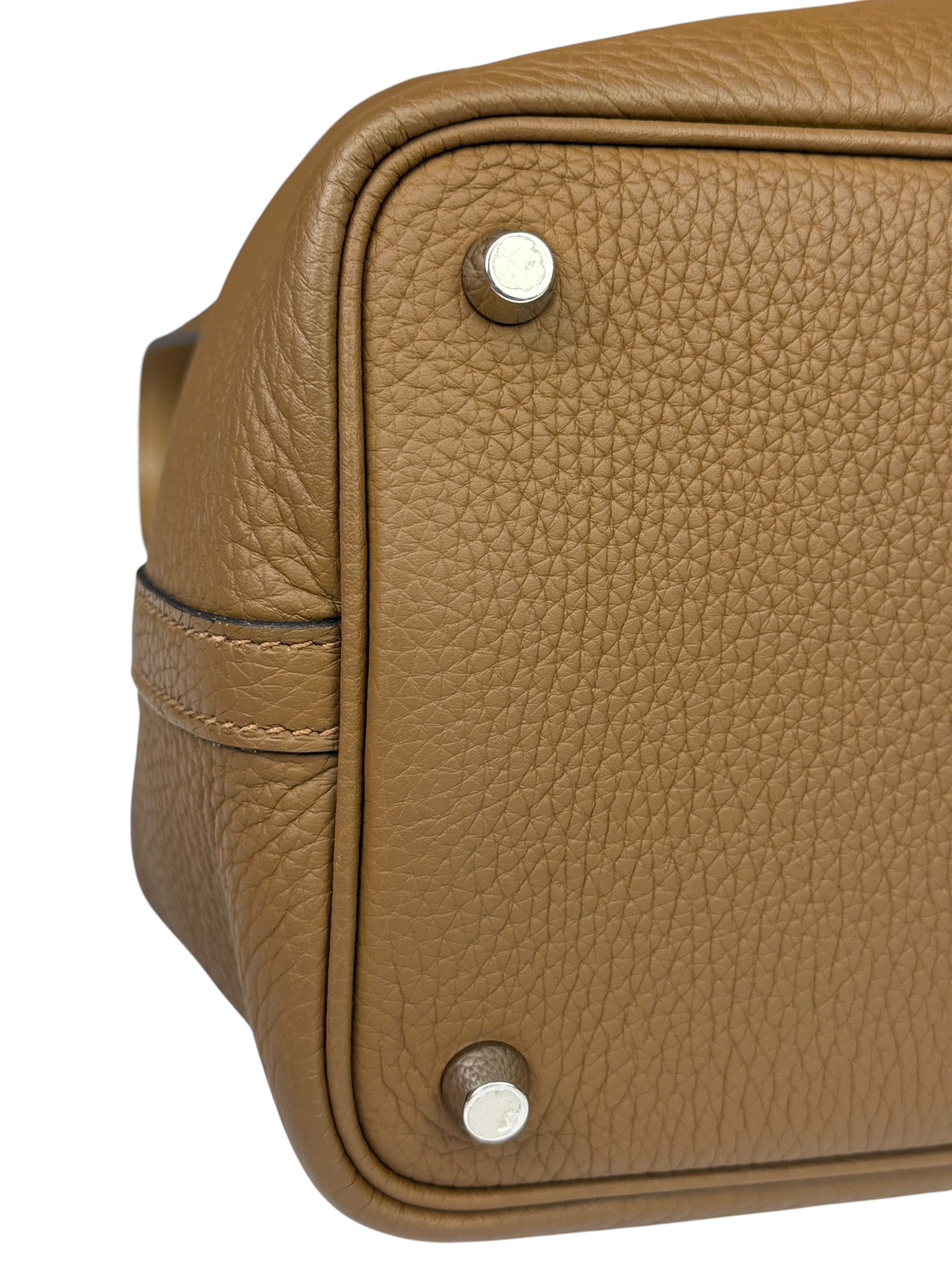 Hermes Brown Taurillon Clemence Leather Picotin 18 Lock Handbag 2021