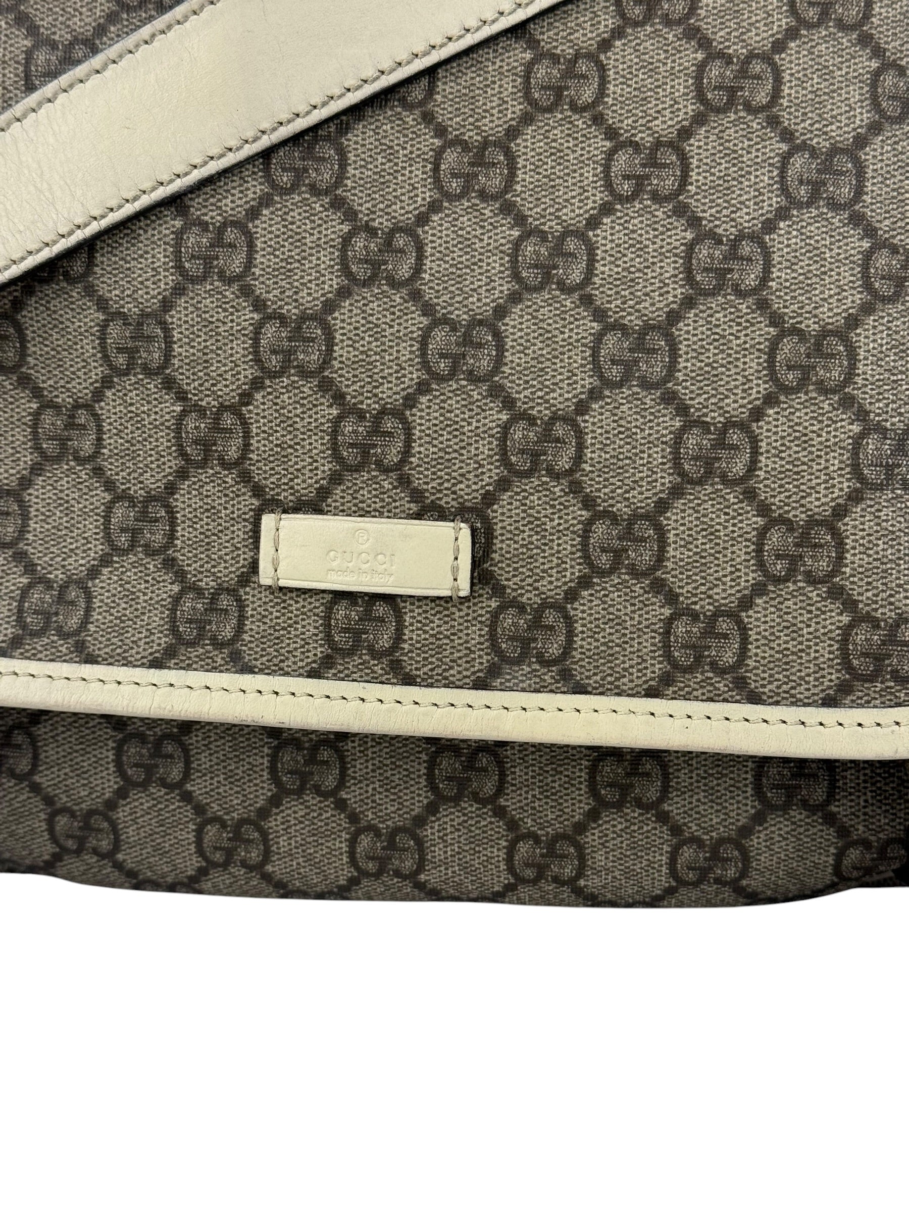 Gucci GG Leather Lined Flap Messenger Bag