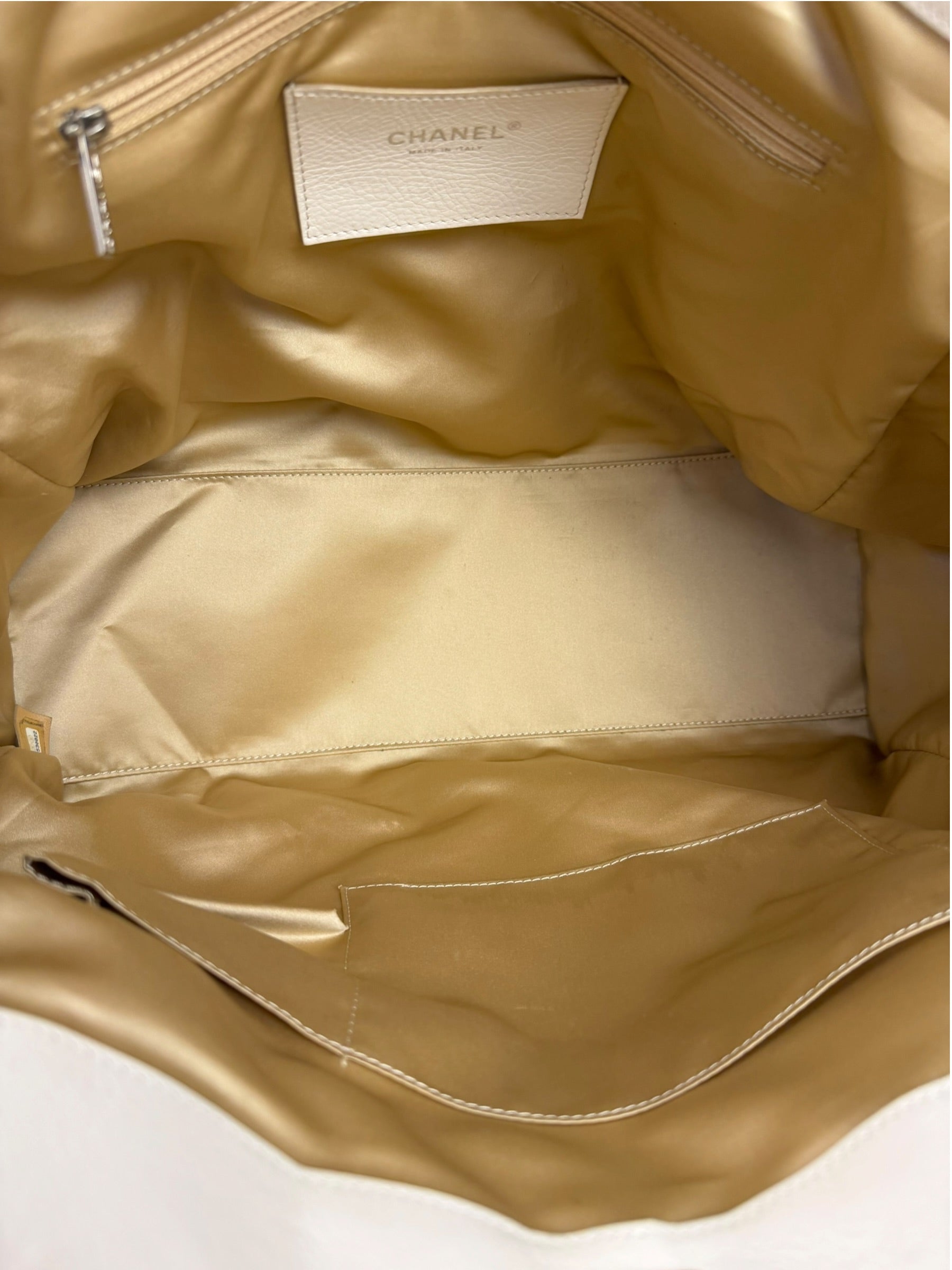 Chanel Beige Quilted Leather Tote 2009
