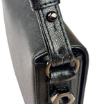 Off-White Black/White Leather Binder Clip Crossbody Bag