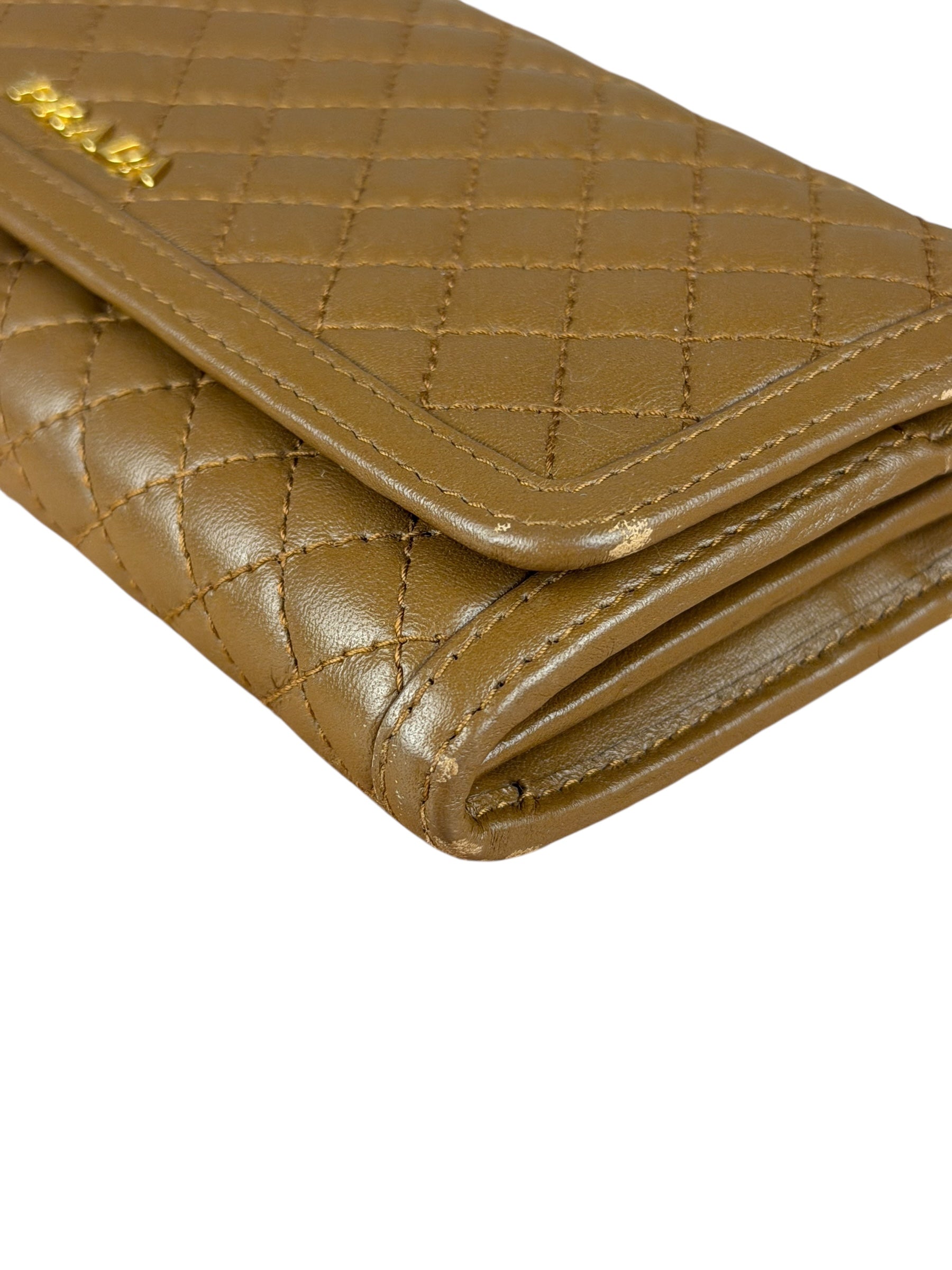 Prada Brown Quilted Leather Long Wallet