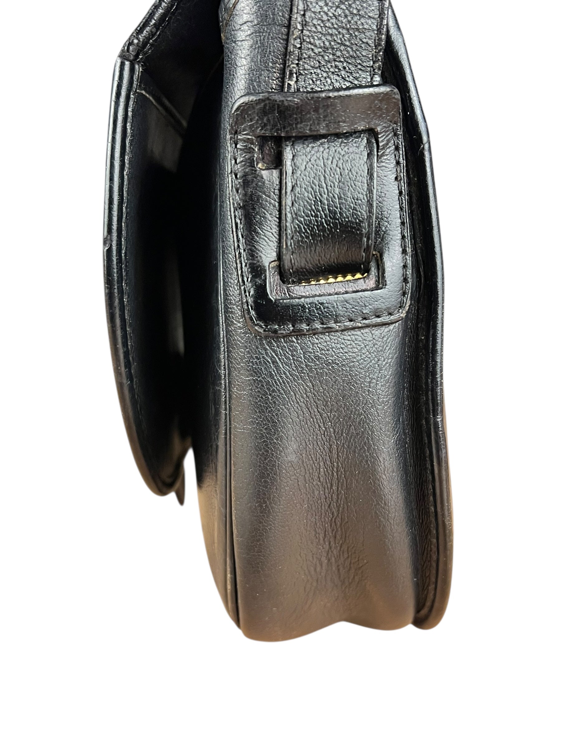 Dior Black Leather Vintage Flap Shoulder Bag