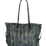 Prada Green/Black Nylon Tessuto Stampato Shoulder Bag