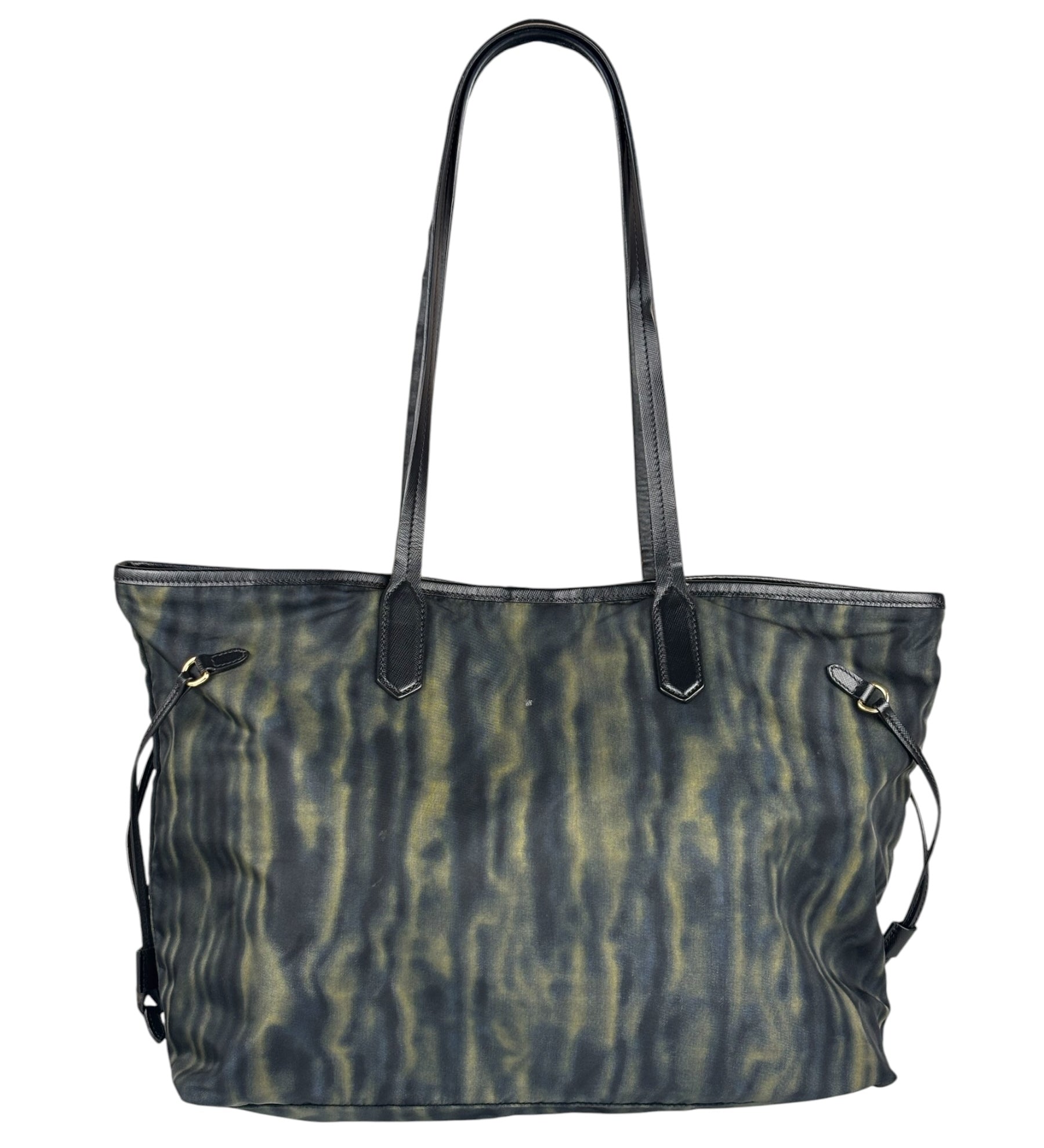 Prada Green/Black Nylon Tessuto Stampato Shoulder Bag