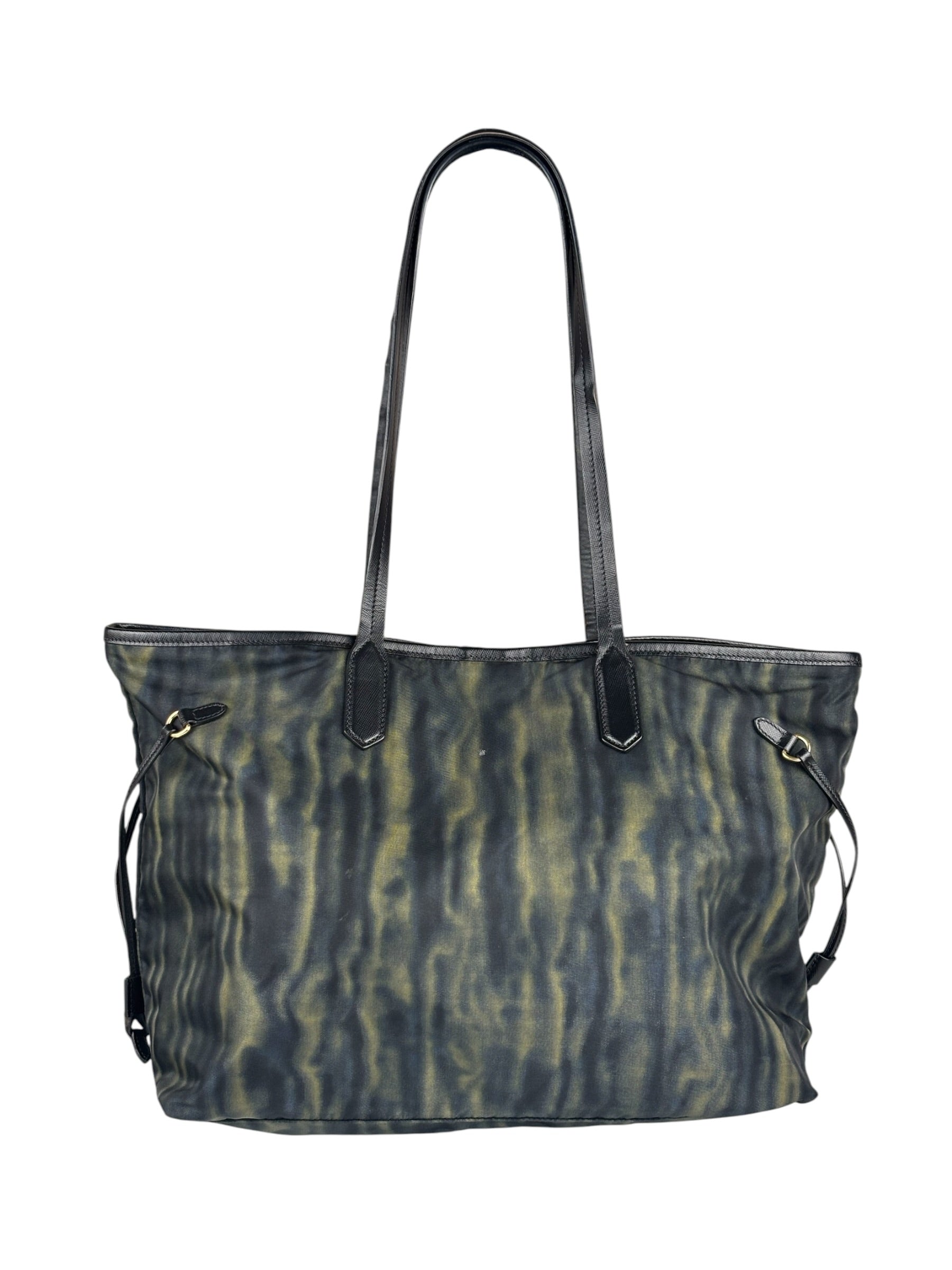 Prada Green/Black Nylon Tessuto Stampato Shoulder Bag